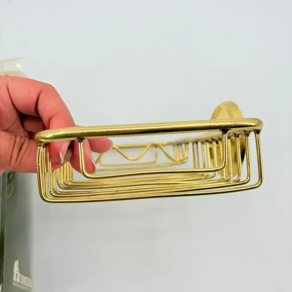 Vtg 1985 Smedbo Villa Solid Brass Soap Basket Bathroom Sweden NOS Wall Art V 272